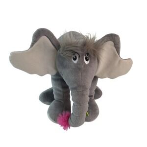 Dr. Seuss Manhattan Toy Horton Elephant Plush 9" Gray Holding Pink Clover 2007